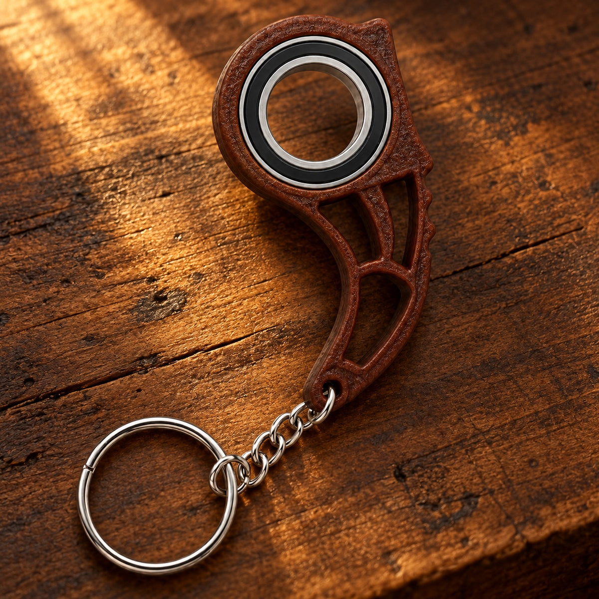 Brelok spinner 3D z łożyskiem – brązowy