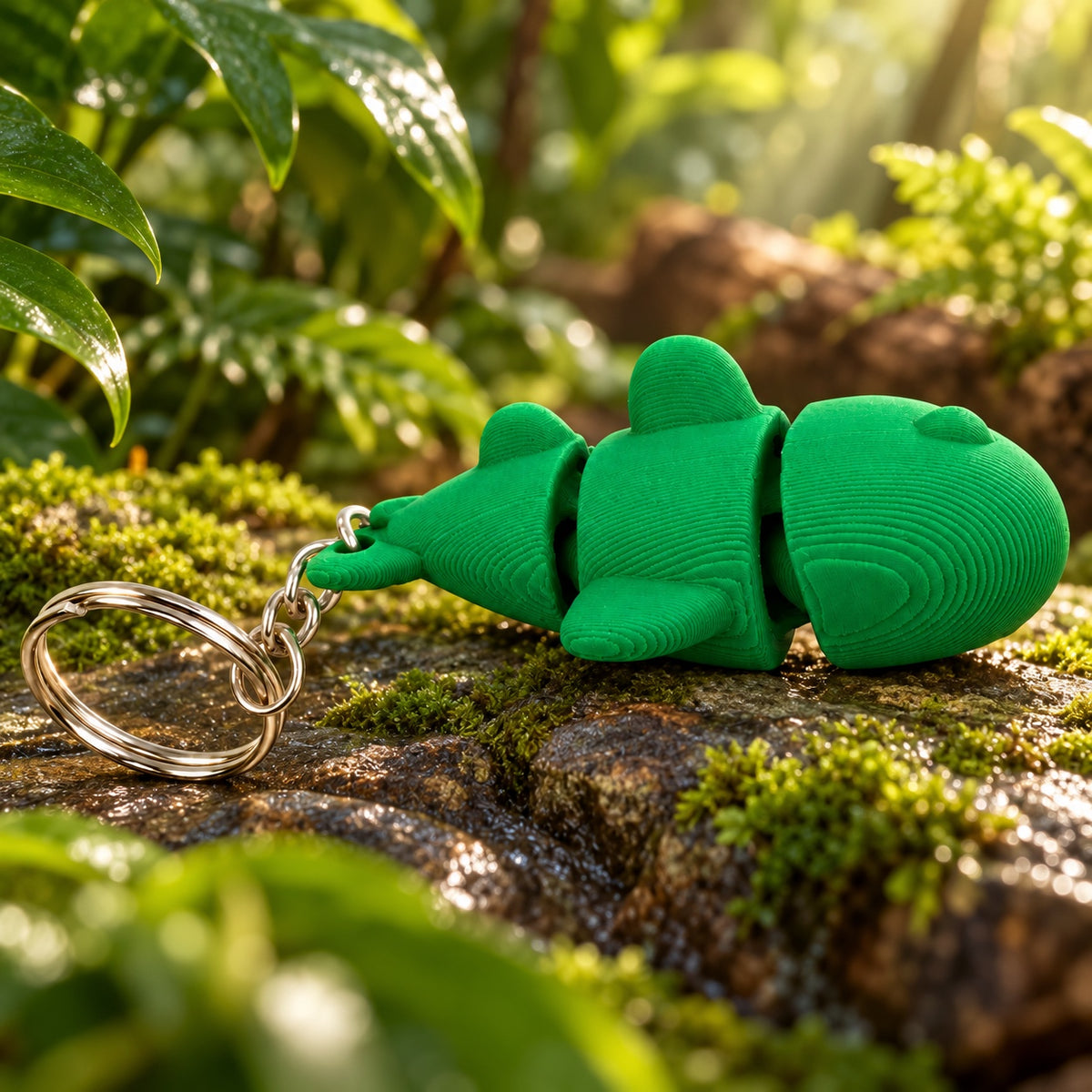 Brelok zielona figurka Flexi 3D – ruchomy