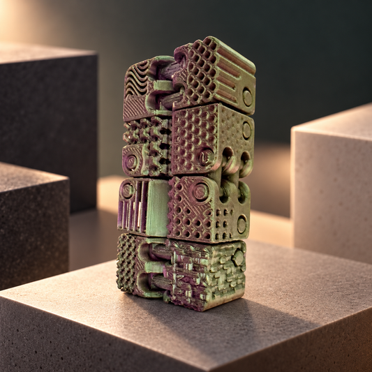 Fidget sensoryczny 3D – 4 ruchome kostki, multikolor